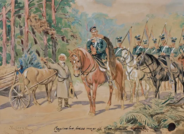 Juliusz Kossak, PYTANIE O DROGĘ, 1895