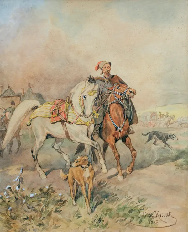 Juliusz Kossak, LUZAK W POCHODZIE WOJSKA, 1887