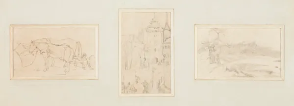 Witold Pruszkowski, ZBIÓR TRZECH WSPÓŁOPRAWNYCH SZKICÓW, ok. 1872