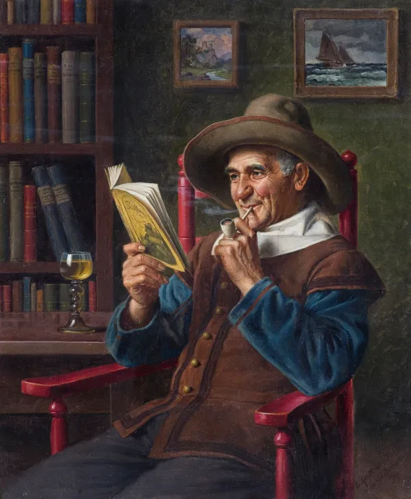 Emil J.F.  Kuhlmann, LEKTURA PRZY WINIE, 1942