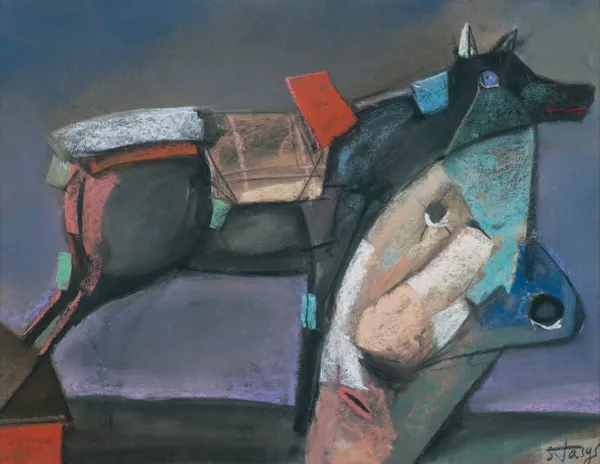 Stasys Eidrigevičius, KOMPOZYCJA Z PSEM, lata 90. XX w.