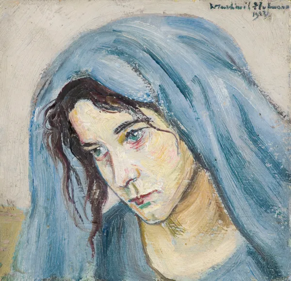 Vlastimil Hofman, PORTRET DZIEWCZYNY W NIEBIESKIEJ CHUŚCIE, 1923