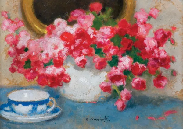 Alfons Karpiński, MARTWA NATURA Z RÓŻYCZKAMI PNĄCYMI