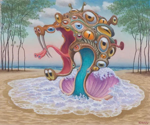 Jacek Yerka, NARODZINY OKOGŁOWA, 2022