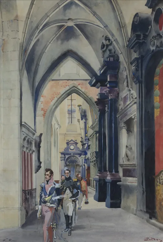 Kossak W. i Tondos S., WNĘTRZE KATEDRY NA WAWELU, 1910