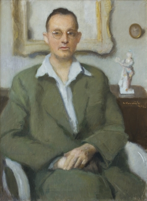 Alfons Karpiński, PORTRET MĘŻCZYZNY W OKULARACH, 1952
