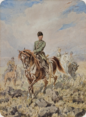 Juliusz Kossak, POLOWANIE NA ZAJĄCE, 1879