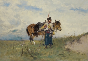 Józef Brandt, KOZAK NA STANOWISKU, 1881