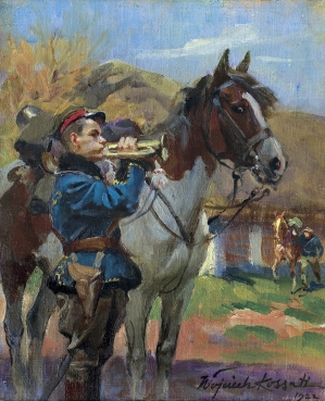 Wojciech Kossak, POBUDKA! TRĘBACZ UŁANÓW Z KONIEM, 1922
