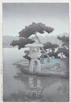 Kawase  Hasui , KSIĘŻYC NAD OGRODEM KIYOSUMI, 1938