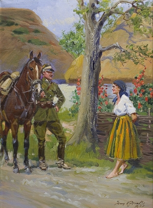 Jerzy Kossak, FLIRT. UŁAN I DZIEWCZYNA, 1933