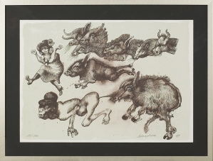 Jan Lebenstein, ILUSTRACJA DO FOLWARKU ZWIERZĘCEGO, 1974