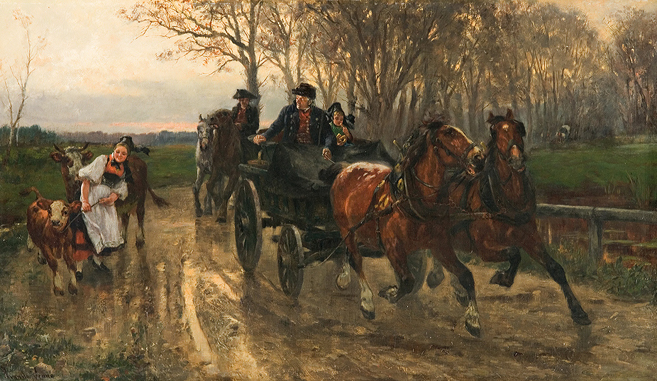 Adolf van der Venne, W DRODZE NA JARMARK, OK. 1880