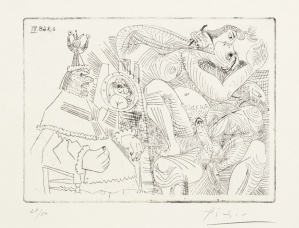 Pablo Picasso, NR 307 Z CYKLU 347 GRAFIK, 1968