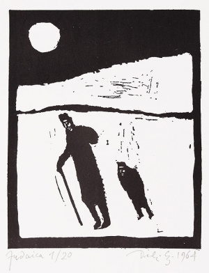 Jerzy Duda Gracz, RYCINA 16 Z CYKLU &#8222;JUDAICA&#8221;, 1964