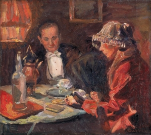 Aleksander Desclabissac, WIECZORNA HERBATA, OK. 1900