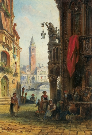 Franz Auguste  Rezia, ULICZNI SPRZEDAWCY W WENECJI, 1881