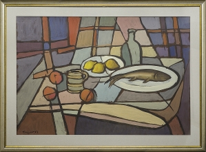 Fryderyk Antoni Hayder, MARTWA NATURA Z RYBą I CYTRYNAMI, 1967