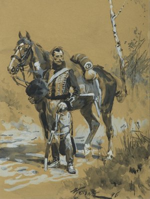 Wojciech Kossak, HUZAR WIELKIEJ ARMII, 1896