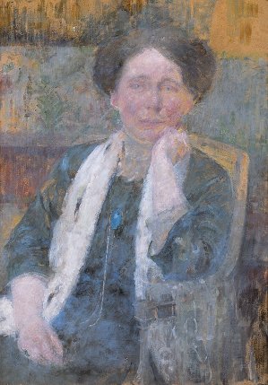 Olga Boznańska, PORTRET KOBIETY W SZALU, 1913