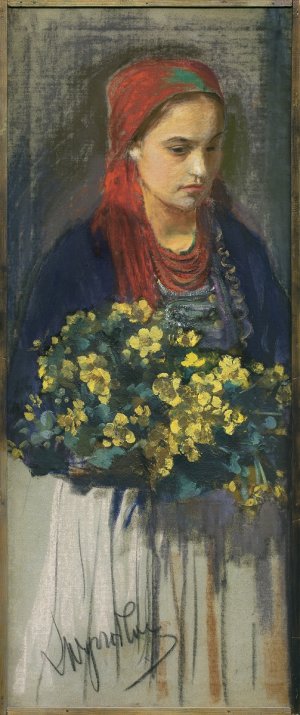 Leon Wyczółkowski, DZIEWCZYNA Z KACZEŃCAMI, OK. 1900