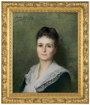 Anna Bilińska - Bohdanowiczowa, PORTRET PANI W SUKNI Z KORONKOWYM KOŁNIERZEM, 188