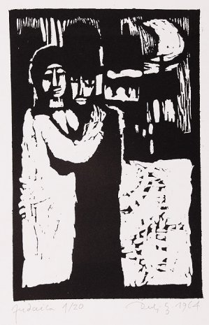 Jerzy Duda Gracz, RYCINA 5 Z CYKLU &#8222;JUDAICA&#8221;, 1964