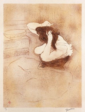 Henri Toulouse-Lautrec, KOBIETA CZESZĄCA SIĘ, 1896