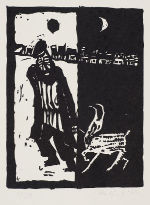 Jerzy Duda Gracz, ŻYD Z KOZą, Z CYKLU JUDAICA, 1965
