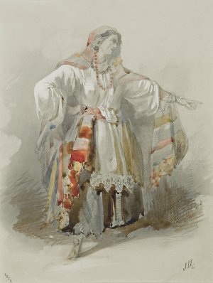 Stanisław Chlebowski, KOBIETA W STROJU ORIENTALNYM, 1858 