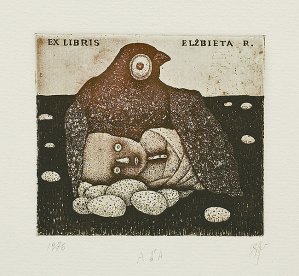 Stasys Eidrigevičius, EX LIBRIS ELżBIETA R.[OSZKOWSKA], 1976