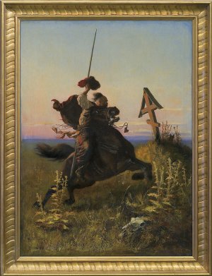 Alfons Dunin Borkowski, KOZAK W STEPIE, 1881