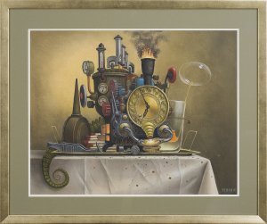 Jacek Yerka, BUDZIK PAROWY Z TESTEREM BILONU, 2010