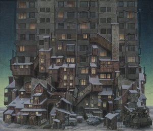 Jacek Yerka, SPOKÓJ PANUJE W BLOKU, 1984