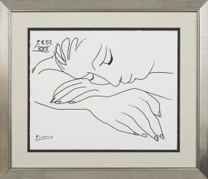 Pablo Picasso, KOBIETA śPIąCA, 1952
