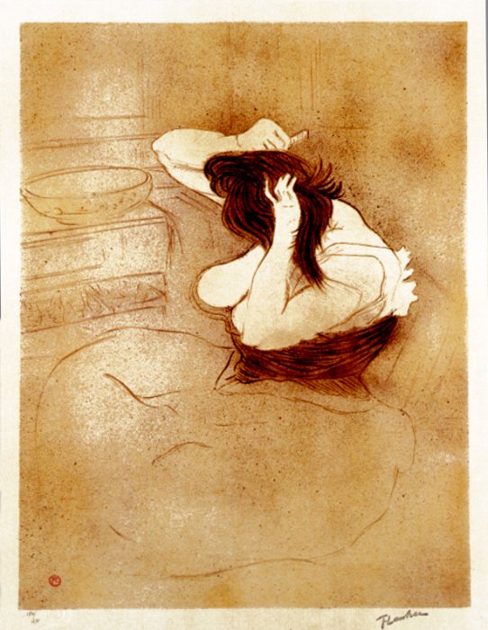 Henri Toulouse-Lautrec, KOBIETA CZESZąCA SIę, 1896