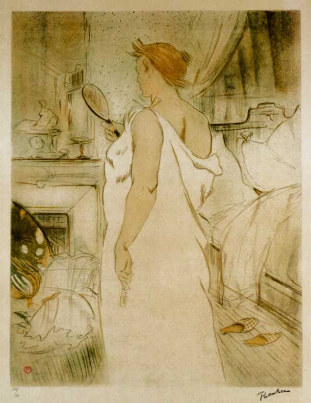 Henri Toulouse-Lautrec, KOBIETA Z LUSTERKIEM, 1896