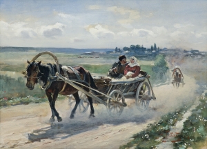 Julian Fałat, Z LITWY (W DRODZE), 1890