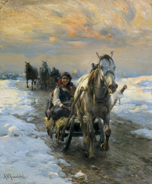 Alfred Wierusz-Kowalski, JAZDA SANIAMI, OK. 1890