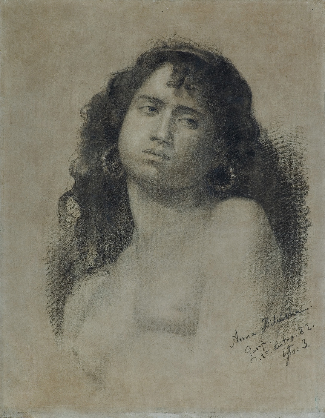 Anna Bilińska - Bohdanowiczowa, PORTRET MODELKI – CYGANKA, 25 XI 1882