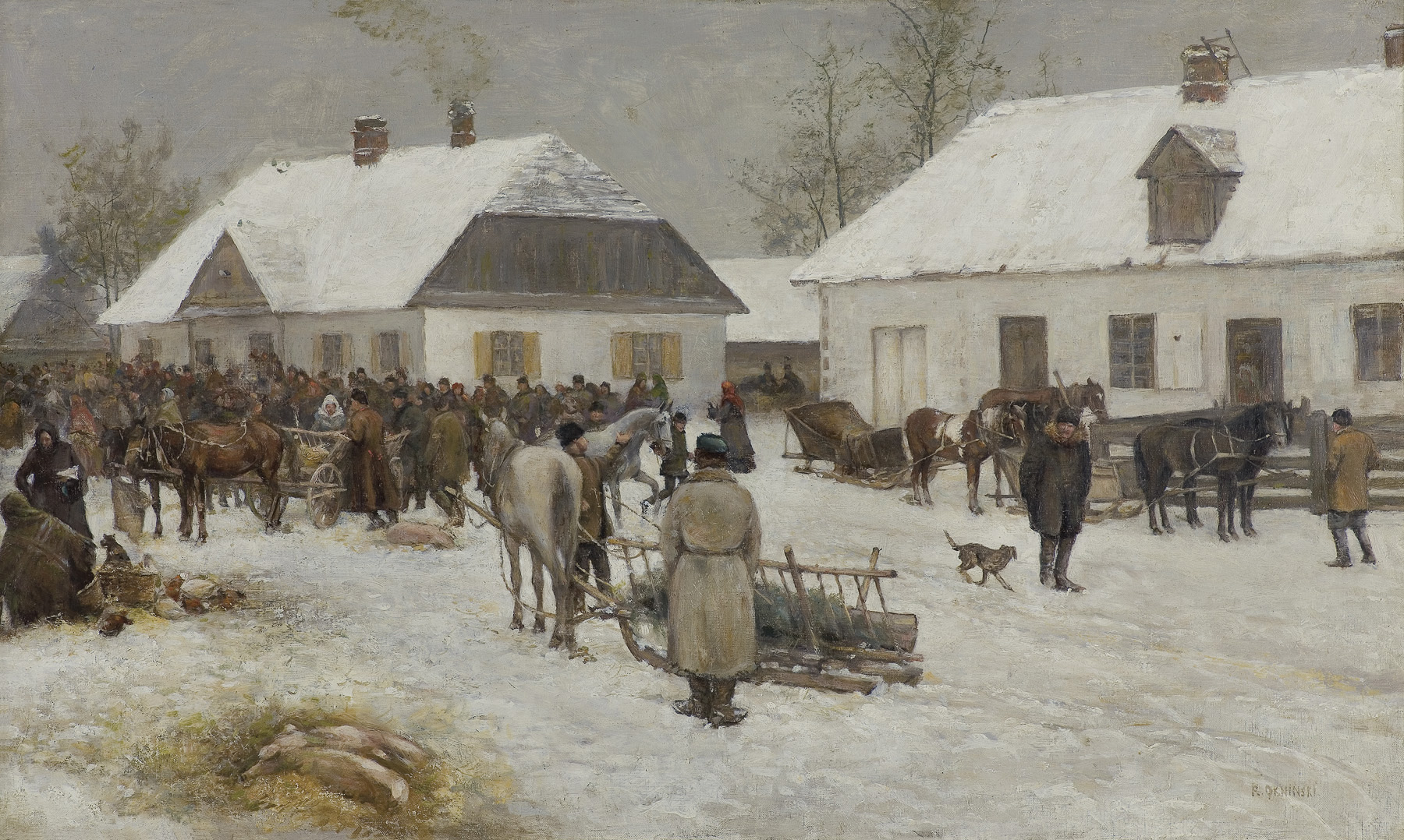 Ryszard Okniński, TARG W MAŁYM MIASTECZKU, OK. 1880