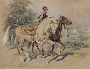 Juliusz Kossak, JEŹDZIEC Z LUZAKIEM KASZTELAŃSKIM, OK. 1880