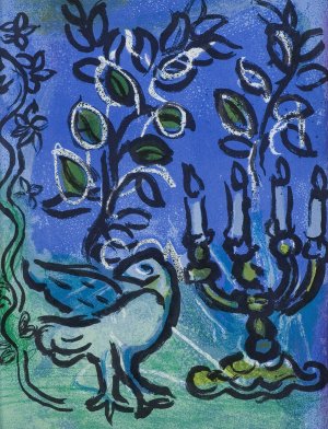 Marc Chagall, ŚWIECZNIK, Z CYKLU WITRAŻE DLA JEROZOLIMY, 1962