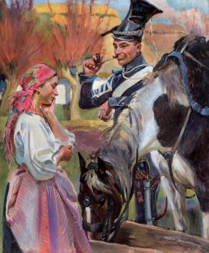 Wojciech Kossak, ŻOŁNIERSKA IDYLLA, 1911