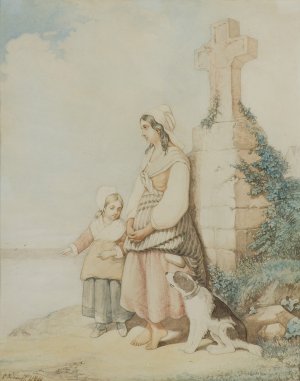 MALARZ ROSYJSKI, XIX W., BRETONKI, 1860