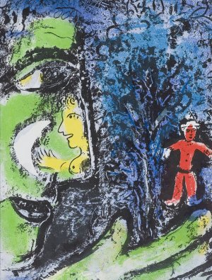 Marc Chagall, PROFIL I CZERWONE DZIECKO, OK. 1960