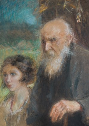 Teodor Axentowicz, STAROŚĆ I MŁODOŚĆ, OK. 1935