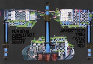Friedensreich Hundertwasser, FÜR EINE ABFALLFREIE GESELLSCHAFT, 1991
