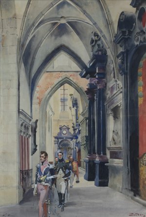  Kossak W. i Tondos S., WNĘTRZE KATEDRY NA WAWELU, 1910