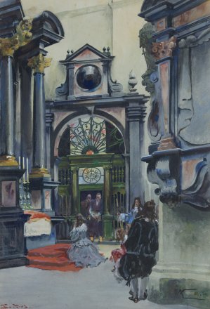  Kossak W. i Tondos S., WNĘTRZE KATEDRY NA WAWELU, 1910